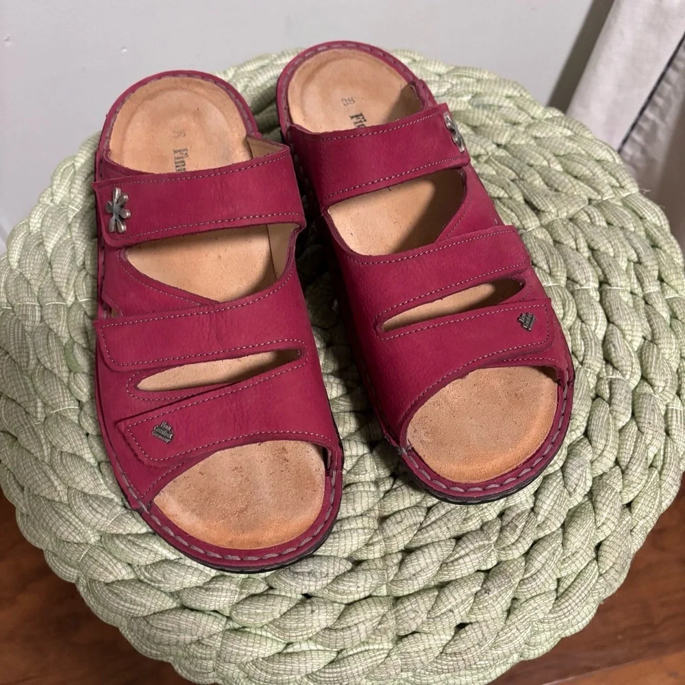 Finn Comfort Grenda Raspberry Nubuck Vienna Slide On Sandals Size 7 - Picture 6 of 11